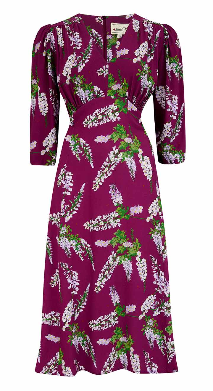 Lauren Dress in Burgundy Wisteria