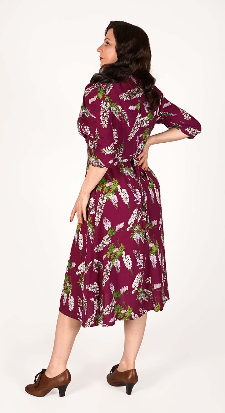 Lauren Dress in Burgundy Wisteria